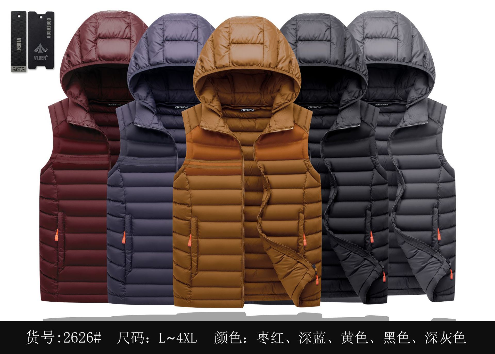 Chaleco acolchado para hombre, chaqueta cálida con forro polar para otoño e invierno, chaleco de algodón sin mangas, venta al por mayor para comercio exterior transfronterizo