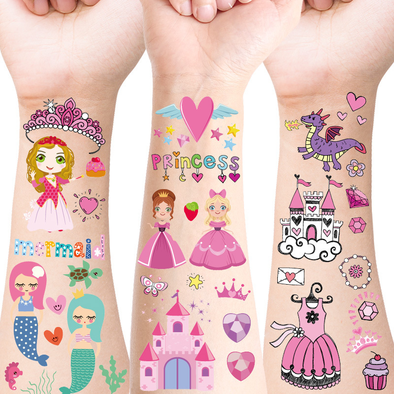 Children's Tattoo Sticker Princess Girl Fairy Cute High Sense Cartoon Temporary Face Sticker Cross Border in stock