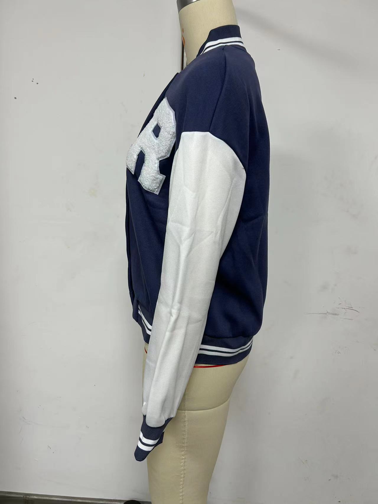 Women's Casual Printed Sweatshirt Jacket Versatile Baseball Top_voghion.com