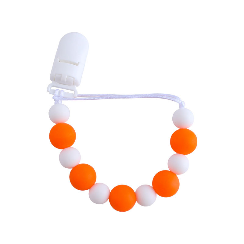 Nuevo bebé suministros plástico pico clip de silicona perlas mordedor bebé molar juguetes chupete cadena anti-perdida cadena