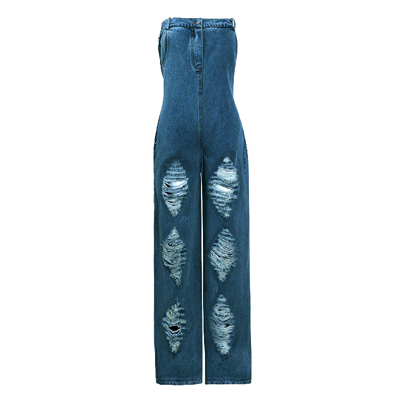 2022 nueva llegada AliExpress Amazon europeo y americano sexy moda arrancó fuera de hombro mono