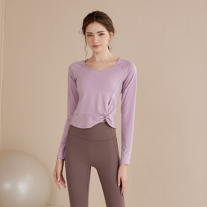 Yoga Clothing Top Women's Running Quick-drying Sports Long-sleeved T-shirt Pilates Training Clothing Autumn and Winter Fitness Top Yoga Clothing Top Women's Running Quick-drying Sports Long-sleeved T-shirt Pilates Training Clothing Autumn and Winter Fitness Top