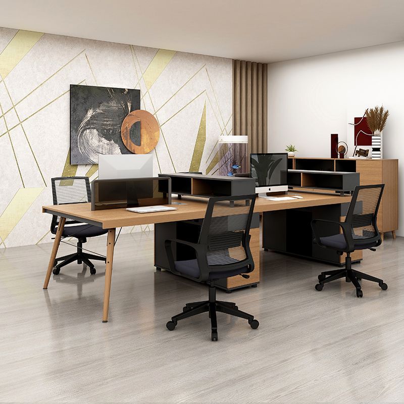スタッフデスク 4人用 シンプルモダン スタッフ家具 ダブル 2/4人用 オフィスデスクとチェア コンピューターワークステーション|undefined