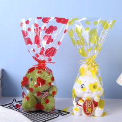 通用透明OPP袋毛絨玩具包裝袋公仔印桃心塑料袋爆米花糖果禮品袋