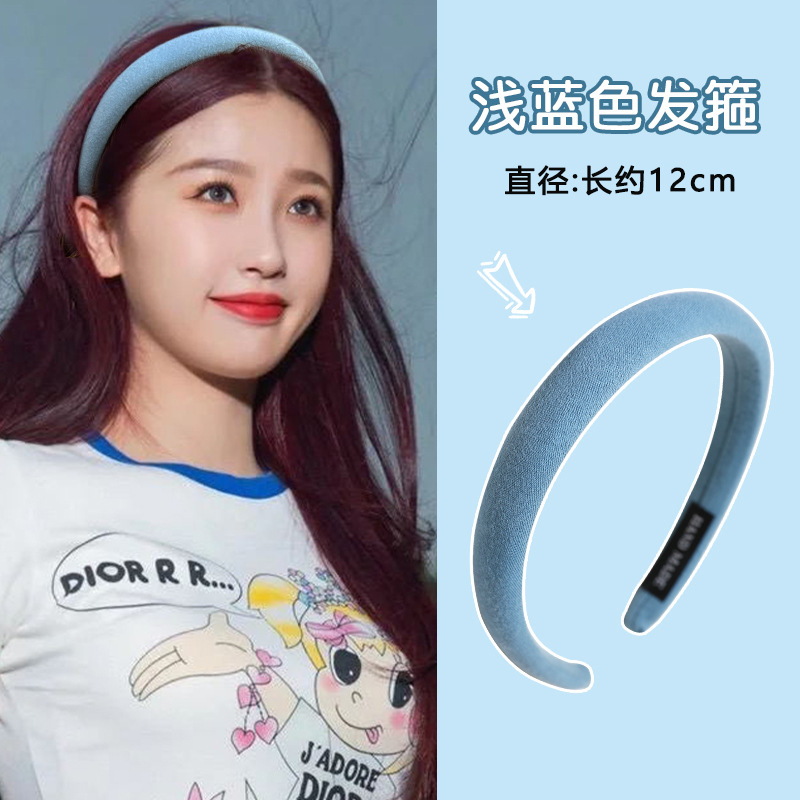 Yu Shuxin with high cranial top headband female summer sponge hair card headband network red 2022 new facial headwear