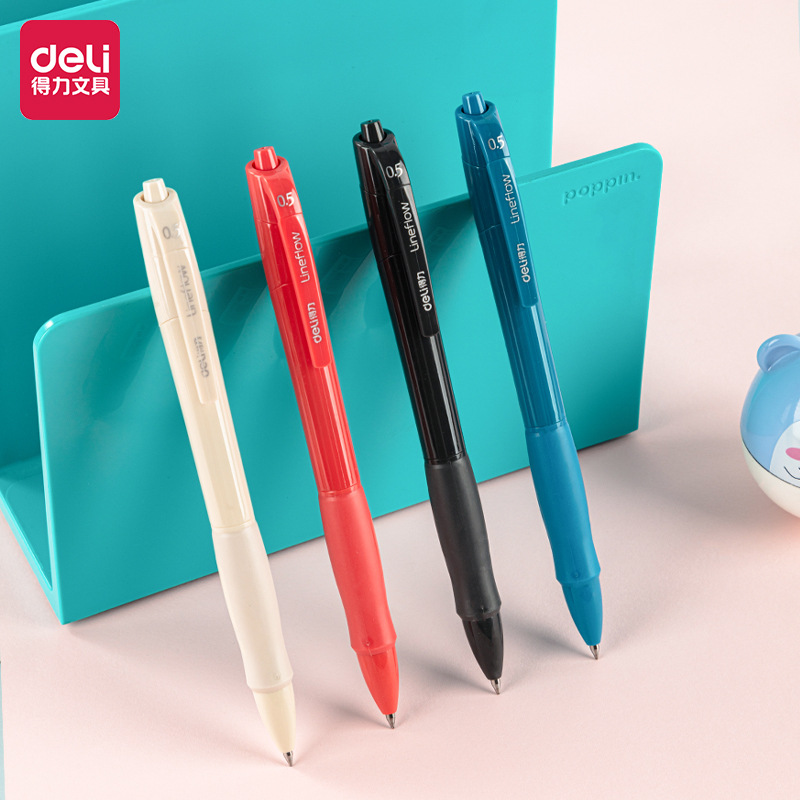 Bolígrafo de gel Deli S08-B, bolígrafo de gel de prensa para examen de escritura para estudiantes, bolígrafo de firma de oficina de 0,5mm