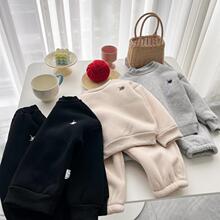 秋冬新款时尚修身儿童中性套装2024洋气潮流男女童套装潮一件代发