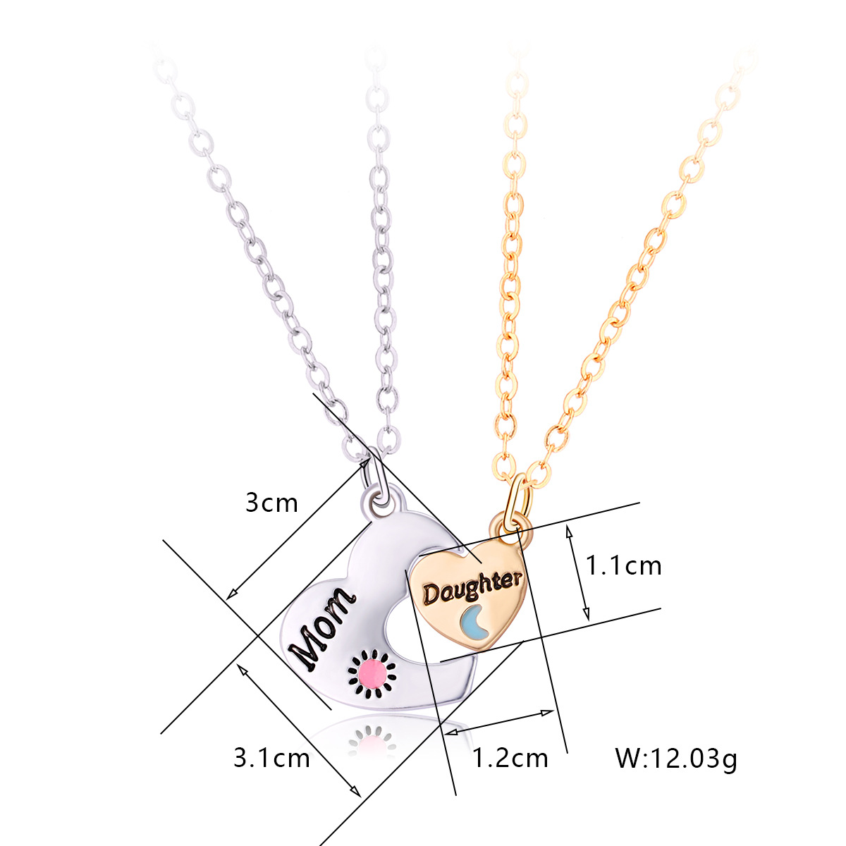 Cute Letter Moon Heart Shape Alloy Plating Mother'S Day Unisex Pendant Necklace display picture 1