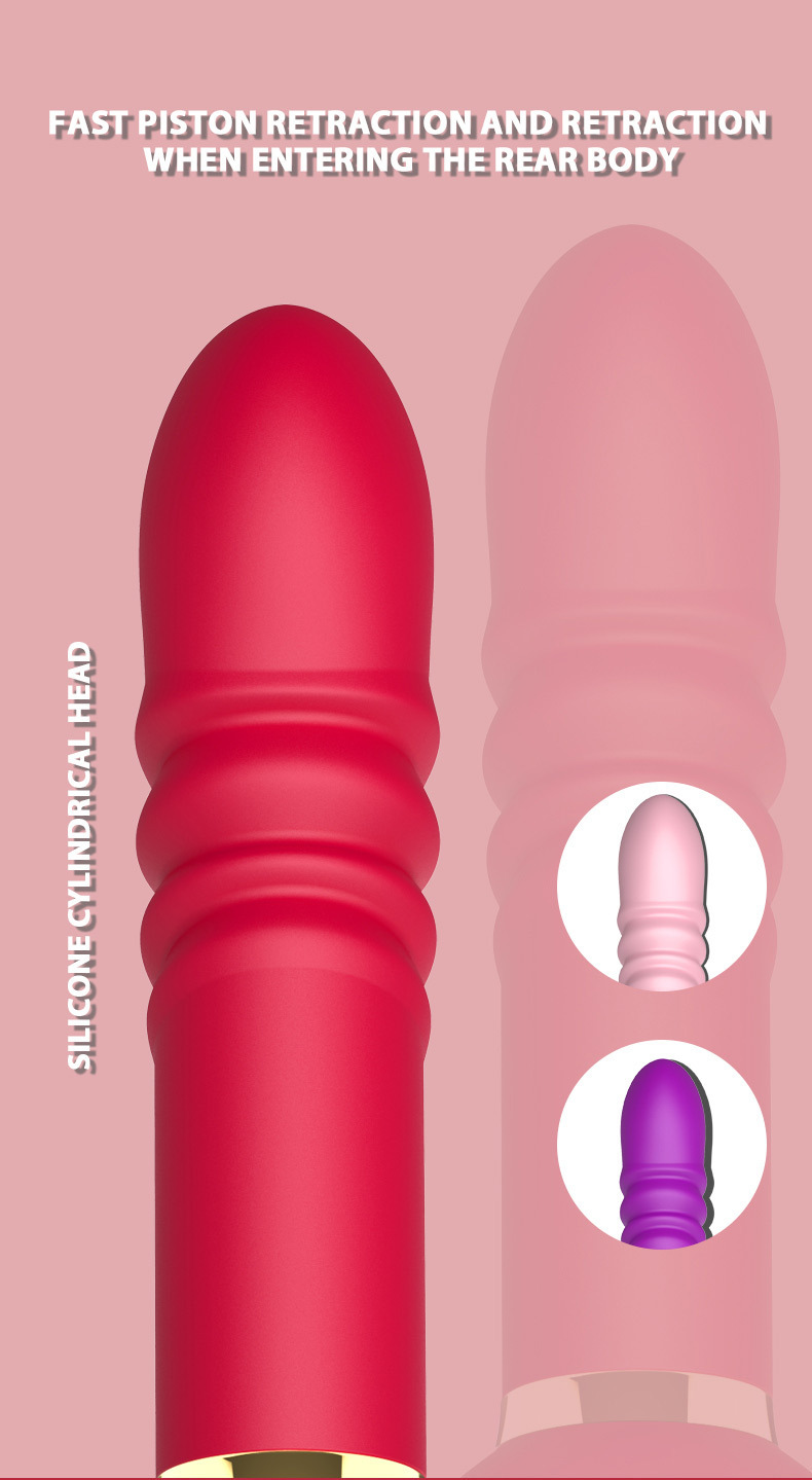 Afiya Rose Telescopic Tongue-Licker Vibrator with 12 Sucking Modes, Rose-Red Silicone-ABS Design — detail image 3
