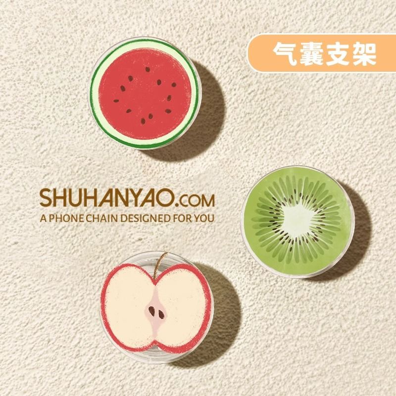 Ins fruit redondo creativo teléfono móvil airbag soporte pegado giratorio 360 telescópico perezoso persiguiendo drama escritorio