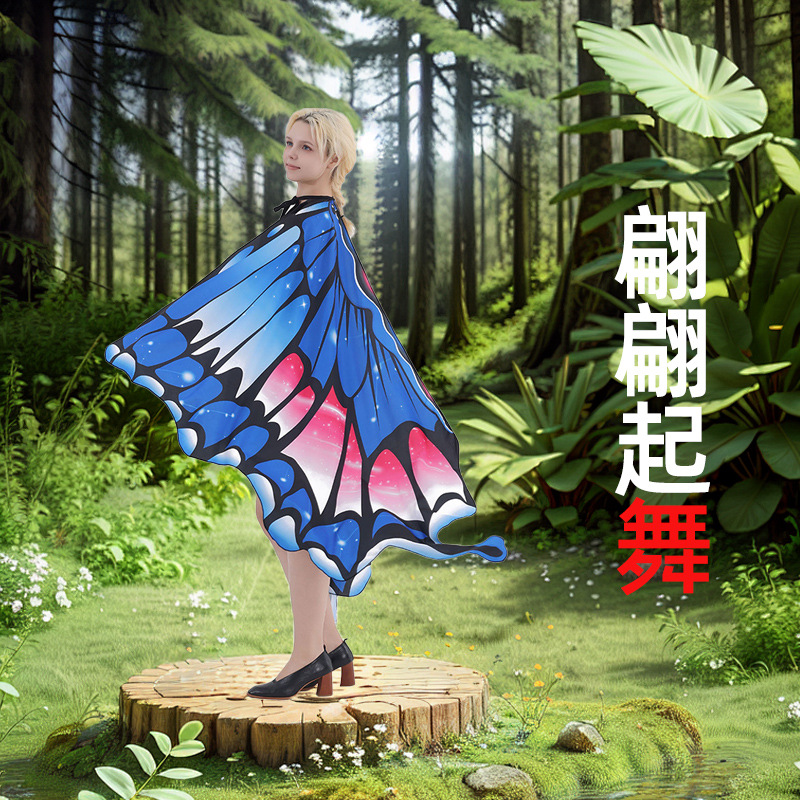 Capa giratoria con alas para danza del vientre, accesorio de cosplay, decoración estilo INS, elección de influencers para sesiones de fotos