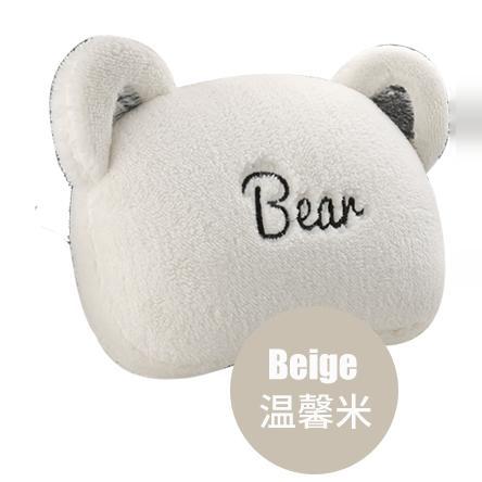 Winter Cute Cartoon, Aika Wool pad - winter-lambswool-trendy-cool-bear-headrest-one-warm-white
