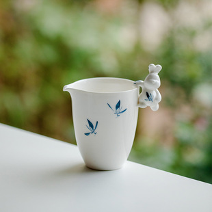 Chang Pu Ju Chun Hand-painted Butterfly Orchid Rabbit Fair Cup Ceramic Homogeneous Cup Tea Sea Tea Cup Tea Drain Accessories