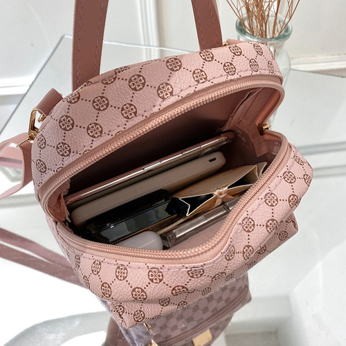 Cross-border lady front pocket printed small backpack 2025 autumn and winter Korean version new product personalized daily coin small bag