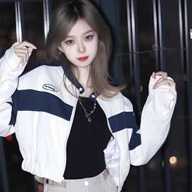 春秋新款美式风街头棒球服休闲短外套时尚减龄洋气夹克上衣