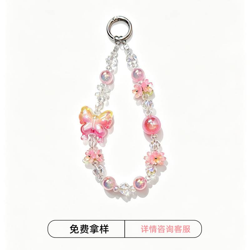 Crystal Bow Phone Case with Beaded Bracelet for Women, Ins Simple Fashion Fresh Style Universal Phone Case Lanyard Crystal Bow Phone Case with Beaded Bracelet for Women, Ins Simple Fashion Fresh Style Universal Phone Case Lanyard