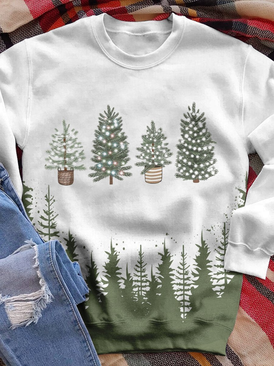 Unisex Hoodie Long Sleeve Hoodies & Sweatshirts Printing Fashion Christmas Tree Santa Claus Elk display picture 1