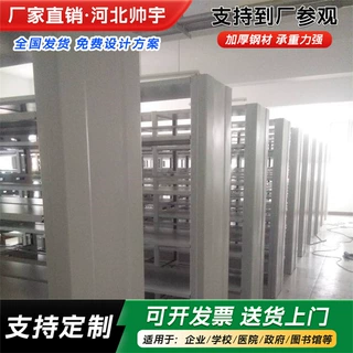 加工定制钢制书架阅览室单双面资料凭证架多层档案架落地置物架