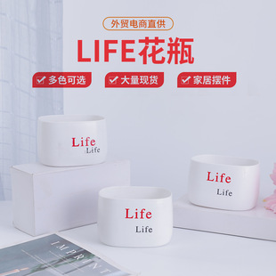 Nordic Creative Life Printing Vase Home Art Decorative Flower Arrange Office Indoor Coffee Table Vase Ornaments