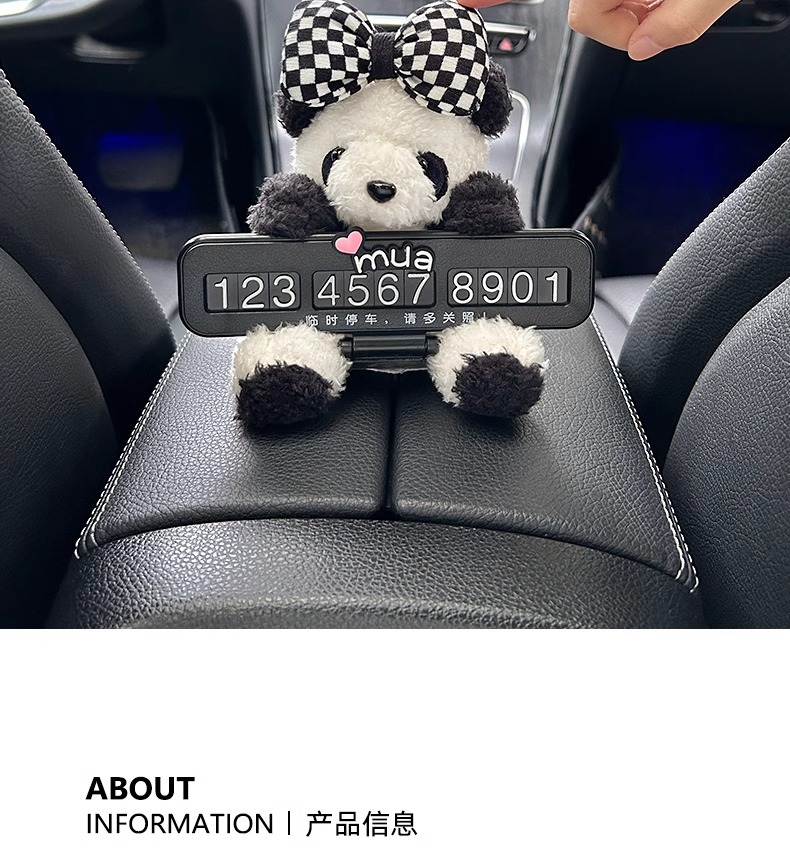 Car Temporary Parking Plate New Car Mobile Phone Number Plate Cartoon Cute Creative Car Accessories