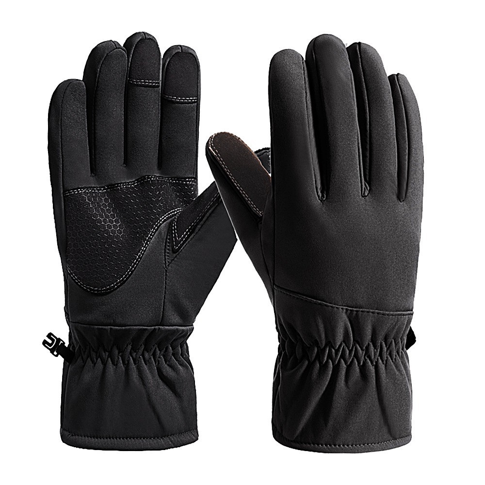 Guantes de esquí de algodón para hombres a prueba de viento y a prueba de frío con forro de lana engrosada pantalla táctil táctica invierno guantes cálidos
