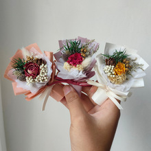 永生花干花玫瑰小花束mini真花精致伴手礼创意生日礼物七夕装饰品