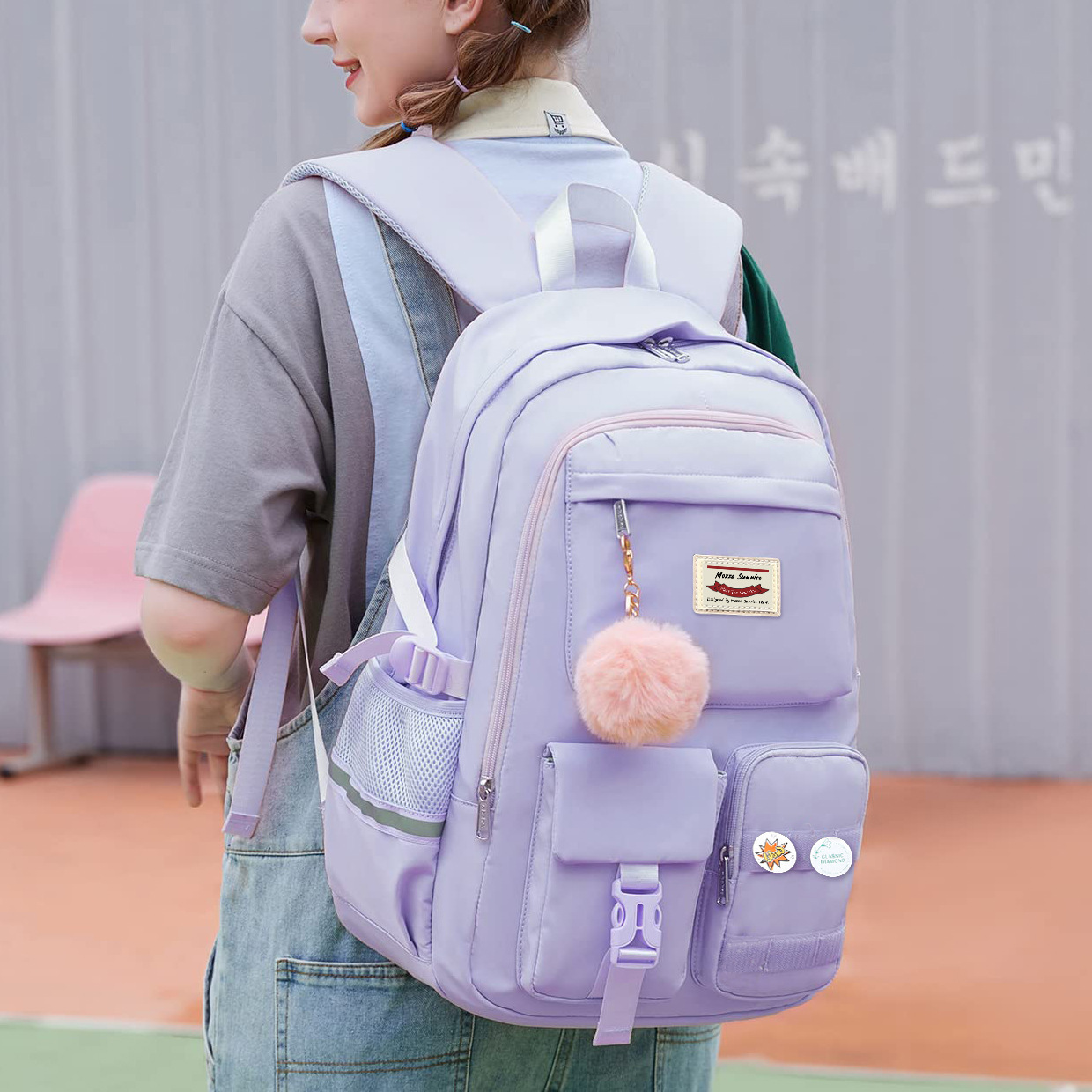 New female junior high school large capacity backpack for college students, computer bag_voghion.com