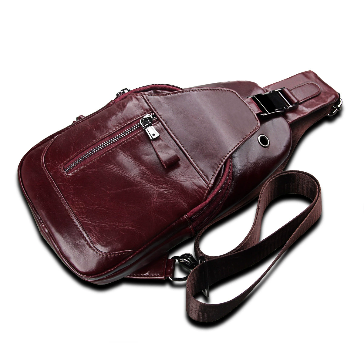 Bag strap, men's leather chest bag, wholesale, cowhide