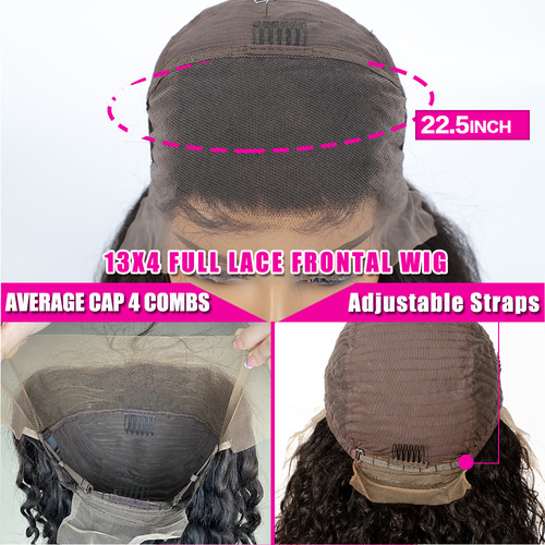 Double Drawn Natural Wave Frontal Human Hair Wig Lace Wig Headband