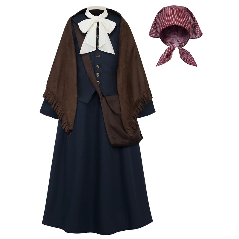 Children's Drama Stage Costumes, Retro Easter and Thanksgiving Costumes, Girl Farmer and Pioneer Costumes