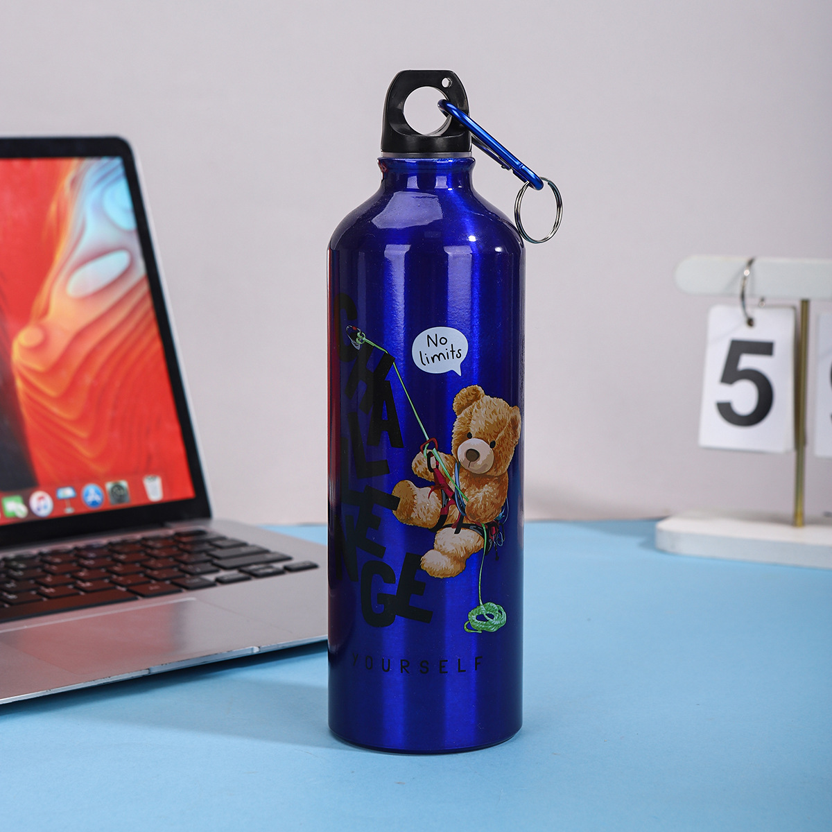 Nuevo simple taza de aluminio portátil de gran capacidad para niños y niñas ciclismo alpinismo botella de regalo taza LOGO al por mayor