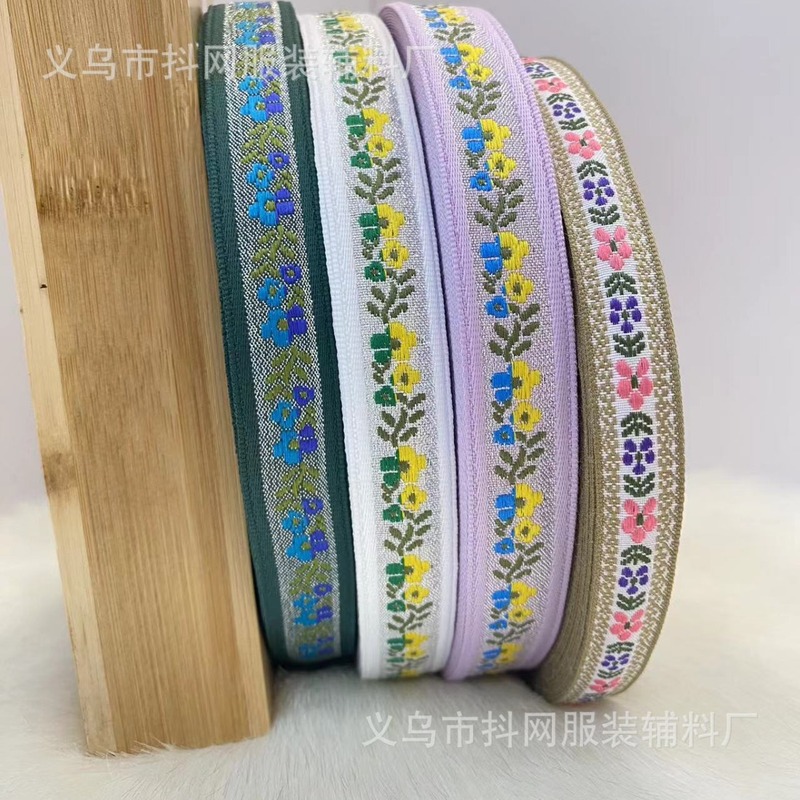 2cm手作りDIYリボン、花柄ジャカード刺繍リボン、ヘアアクセサリー、ヘッドドレス、ギフトボックス包装リボン|undefined