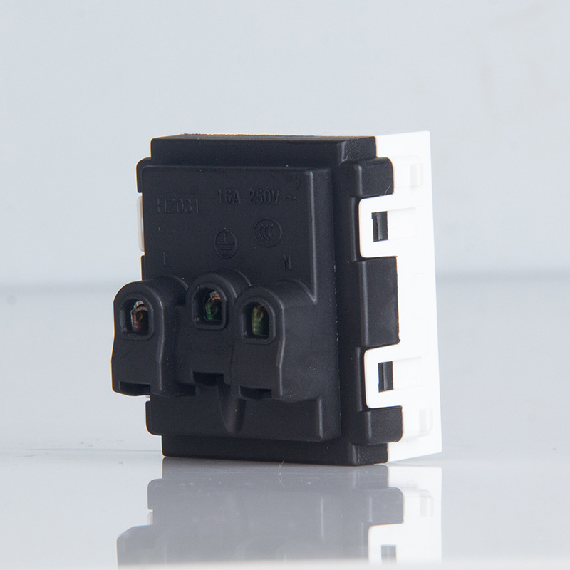 Supply socket is suitable for ground plug -in wall switching supporting functional parts 128 type two -digit 16A three -hole socket