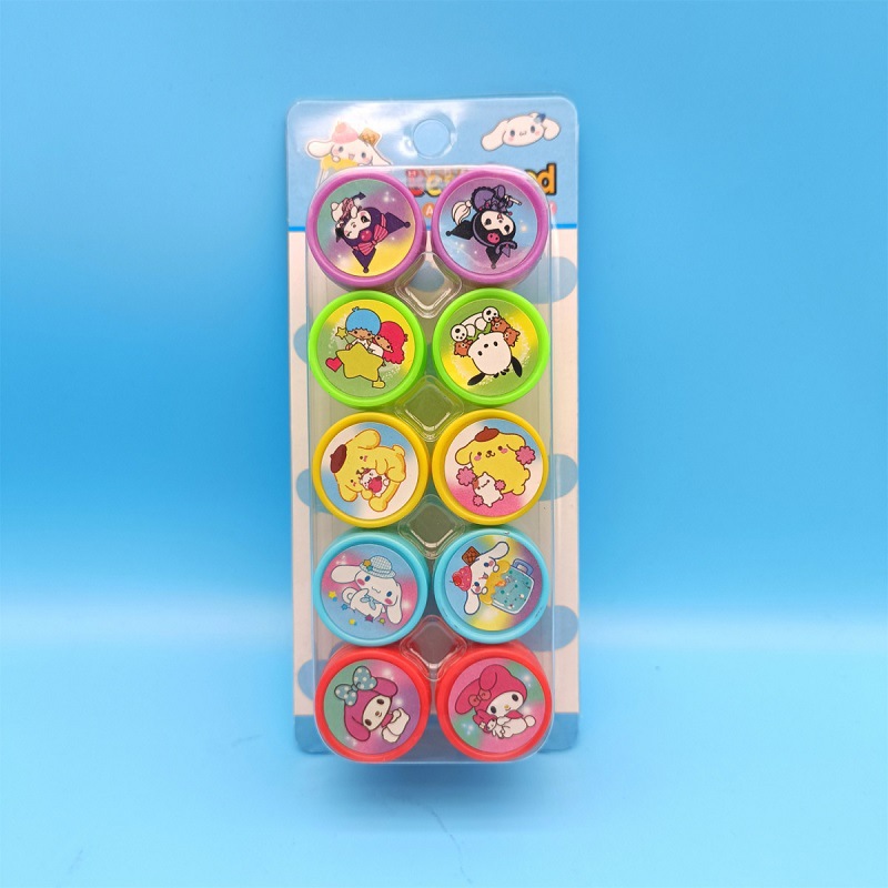 Pony Boley sellos de niños recompensas cuentas de mano juguetes dibujos animados lindos corazón de una niña púrpura sello Pony papelería.