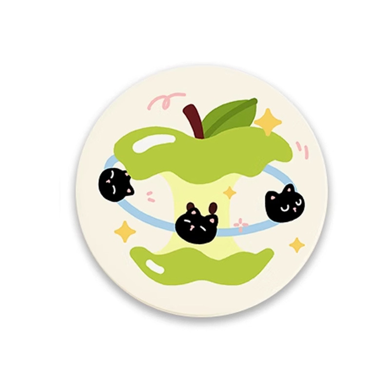 Posavasos de café de oficina de dibujos animados, posavasos de escritorio, posavasos de agua redondos, almohadillas absorbentes de agua de barro de diatomeas, encimera de secado rápido