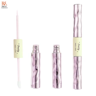 5ml+5ml波浪水波纹电镀银唇彩空管包材PET瓶身可定制LOGO