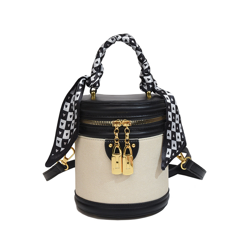 Bolso bolso bandolera femenino 2025 transfronterizo nuevo estilo coreano moda bolso de cubo portátil de alta calidad en contraste color bolso de hombro image 9