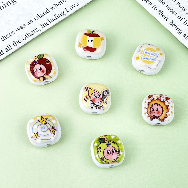 DIY Acrylic Star Man Steamed Bun Beading Material through Hole Too Blurry Accessories DIY Mobile Phone Chain Keychain