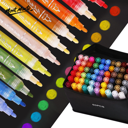 Montmartre Acrylic Marker 12/24/36 Color Acrylic Paint Marker Canvas Bag Hand-painted Acrylic Pen Set