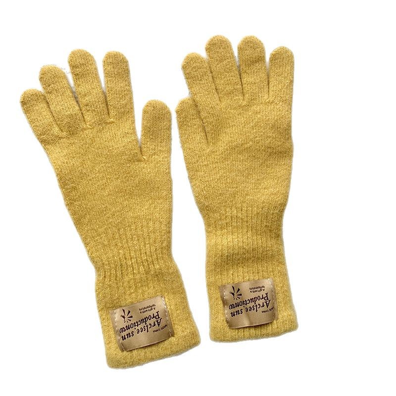 Guantes de invierno para mujeres lindos nuevos chic lana tejido arco pantalla táctil a prueba de frío dedos dedos de fuga guantes de bicicleta