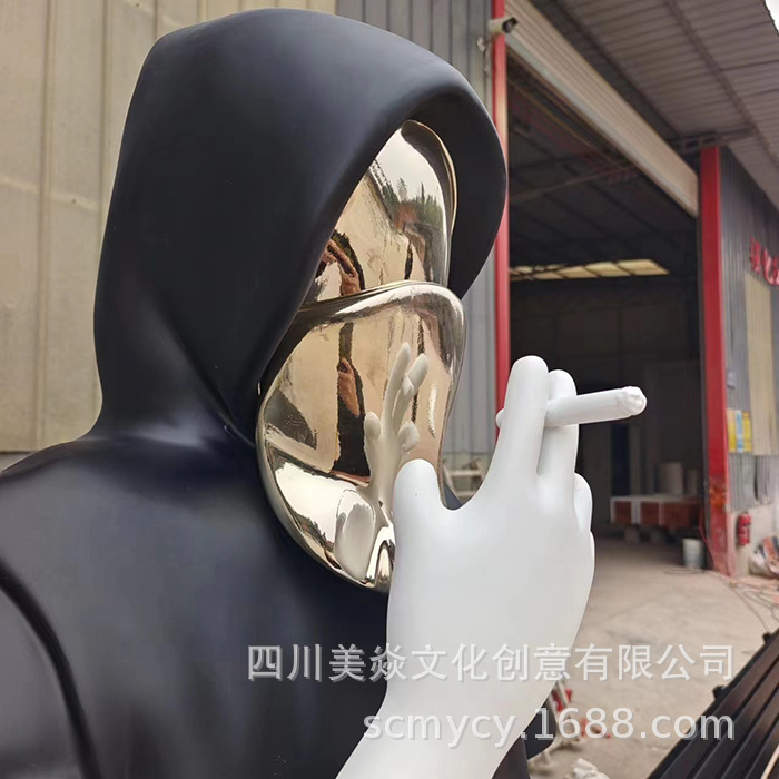 公司制作站姿人物造型创意摆件玻璃钢雕塑 装置道具喷镀人物雕塑