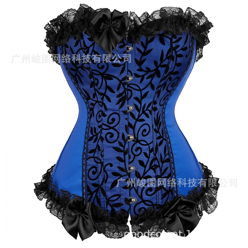 Vintage Corset Top with Skirt Bow Corset Plus Size Lace Underwear Dress