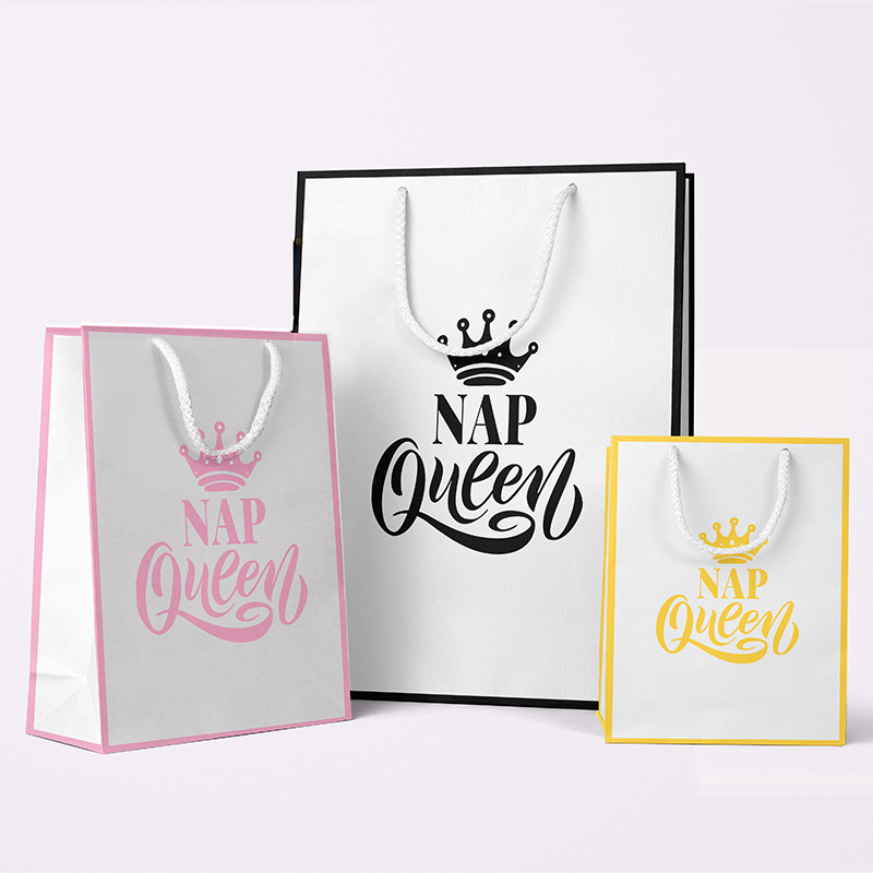 Ins热门纸袋LOGO定制手提袋尺寸颜色图案定制快速出货