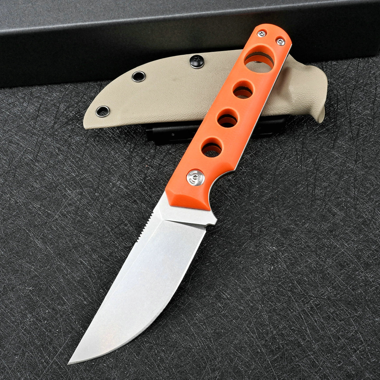 화이트 스톤 워시 오렌지 G10 핸들