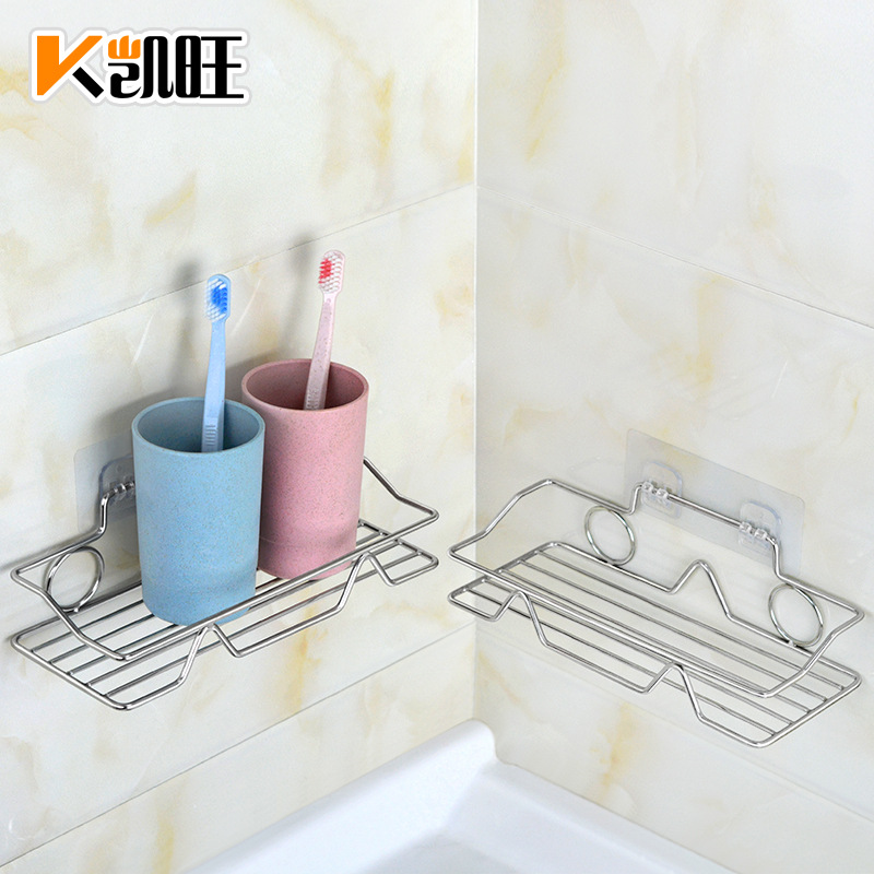 Rack cuadrado de acero inoxidable ponche-libre baño rack de almacenamiento de múltiples funciones estante de la pared