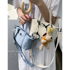 カジュアルレディースハンドバッグスモールトートバッグ2025新しい夏のナイロン布餃子バッグシンプルなショルダークロスボディバッグ