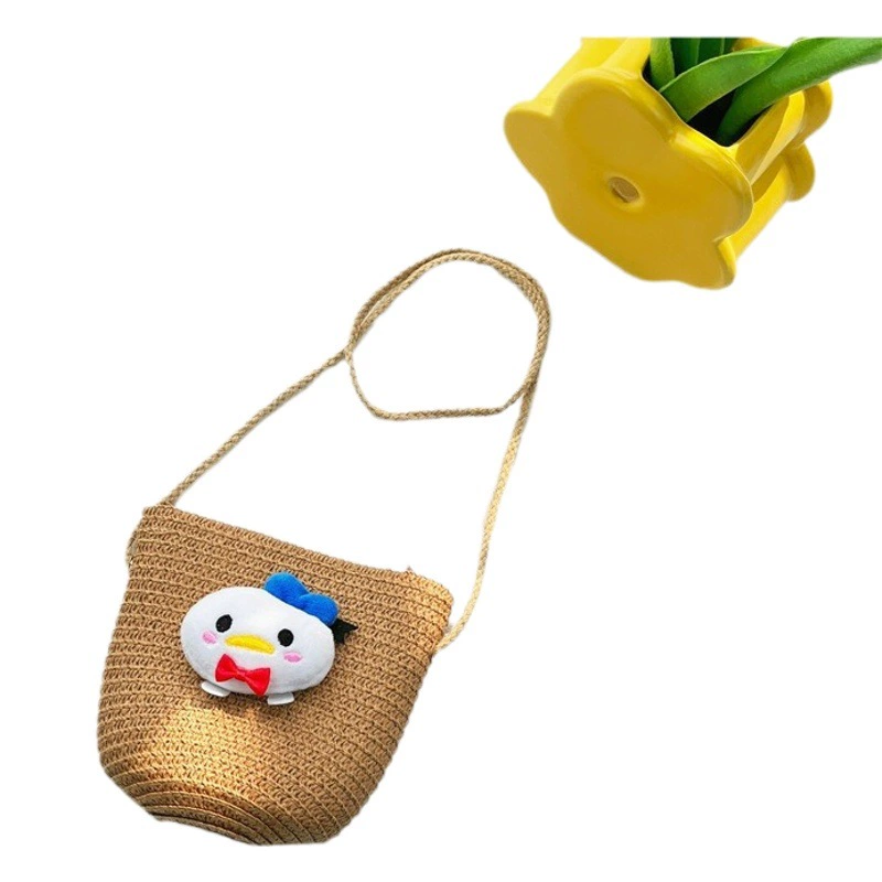 Новая детская сумка женская весна и лето мультфильм милая соломенная сумка девушка посыльный мешок мальчик живописный мини-кошелек