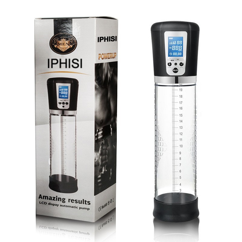 IPHISI LCD spa Taza eléctrica pene bomba masculina Ampliación de carga juguetes sexuales ejercitador juguetes adultos del sexo