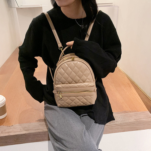  New Trendy Versatile Backpack Ins Backpack Chic Hong Kong Style Shoulder Bag Women's Korean Edition Versatile Ling Grid Backpack