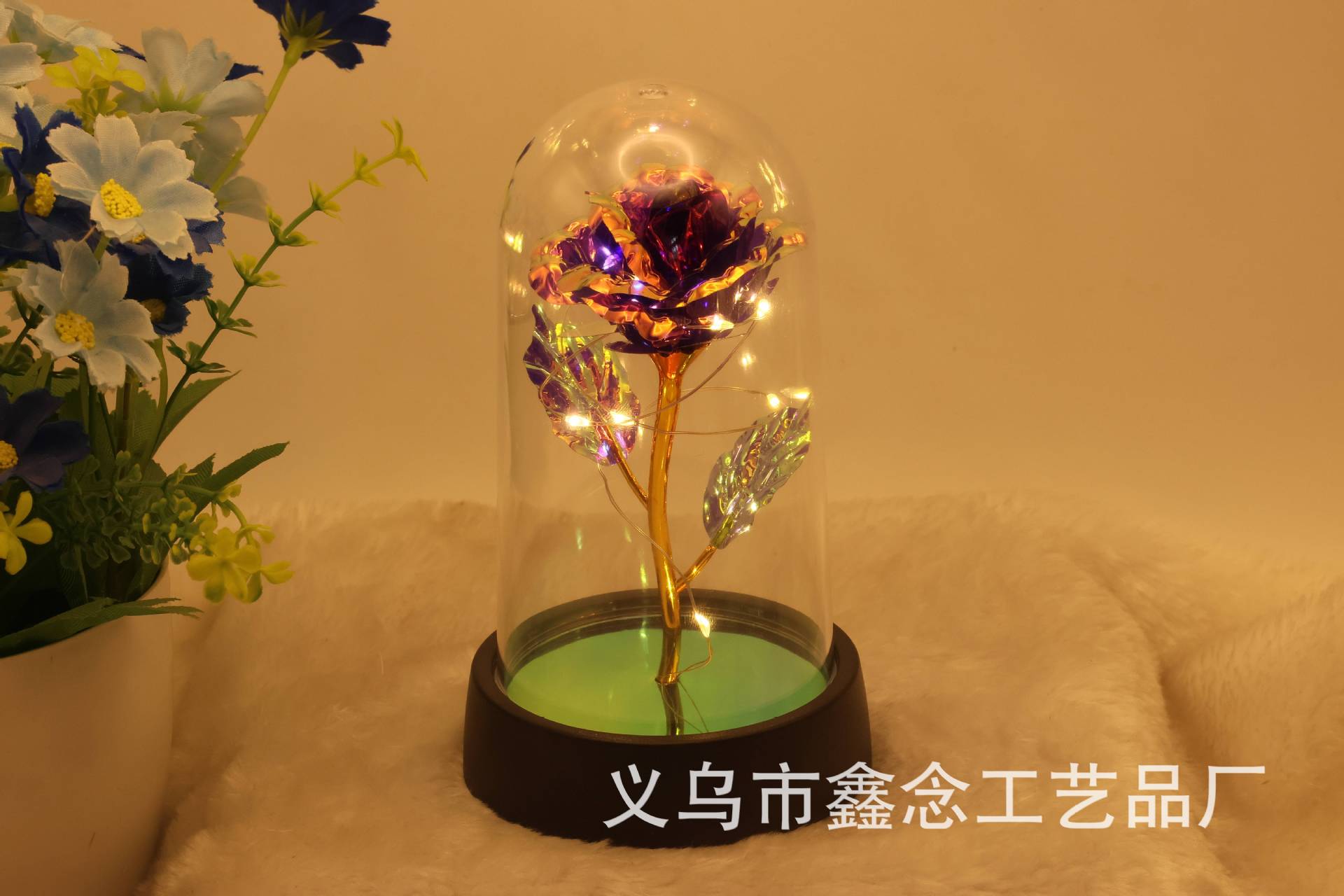 Rosa eterna decorativa con lámina de oro, regalo romántico para San Valentín, cumpleaños o escritorio